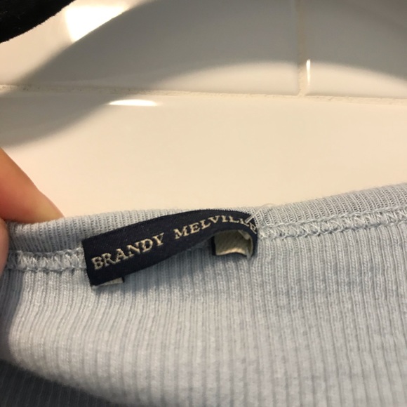NWT Brandy Melville baby blue button crop top - Picture 3 of 4